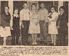 Gordon Bennett; eighth Grade Class Reunion; 1936 Hubbardston Center School; Helmi (Jalonen) Tayler; Frances (LArner) Drake; Gordon D Bennett; Viola M Niemi; Herbert Brigham; Velma (MArean) Rivers; Lili (Maki) Hannula